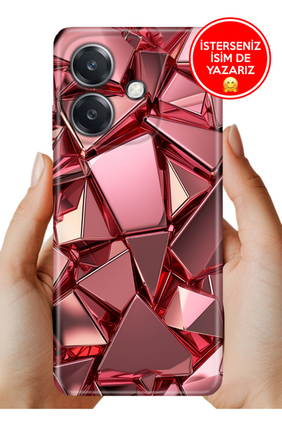 OPPO A3 4g Oppo Kılıf Desenli Rubber Kamera Korumalı Silikon PembeDeco