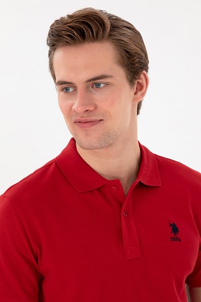 U.S. Polo Assn. Men's Slim Fit Polo Neck Red Basic T-Shirt 50298041 -Vr171