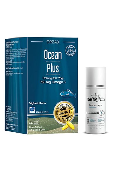 Ocean Omega-3 Plus Wine Form 50 Softgels with 100ml Facial Cleansing Gel Gift
