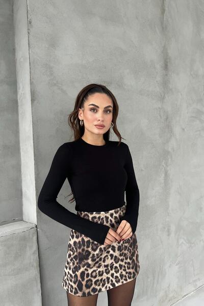 BiavSi Bisiklet Yaka Basic Uzun Kollu Body Full Likralı