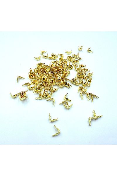 yiğit aksesuar Lacquer Finish Gold Color Knot Closure Jewelry Material 100 Pieces