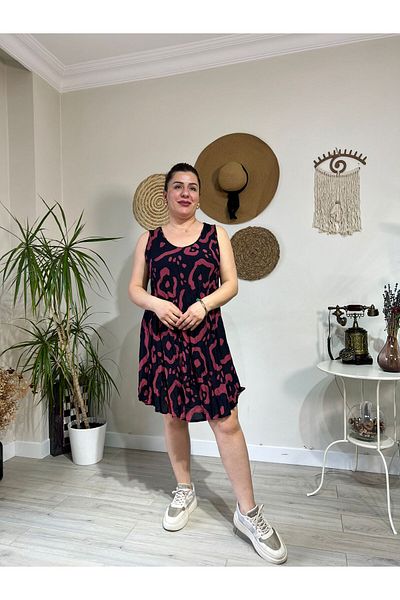 MJORA Φόρεμα με υφαντό ύφασμα άνετης εφαρμογής Plus Size