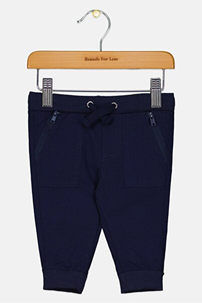 Andy & Evan Toddlers Boy Drawstring Plain Pants, Navy