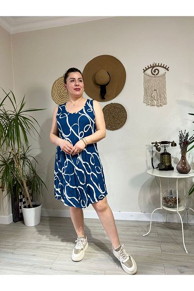 MJORA Φόρεμα με υφαντό ύφασμα άνετης εφαρμογής Plus Size