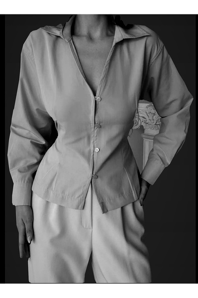 AÈC PRIVÈ Висококачествена дамска риза Elizabeth с тънка талия и връзки на гъ...