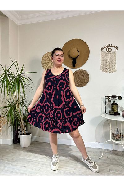MJORA Φόρεμα με υφαντό ύφασμα άνετης εφαρμογής Plus Size