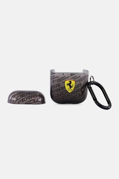 Ferrari Logo Airpods 1/2 Shockproof Case, Dark Grey