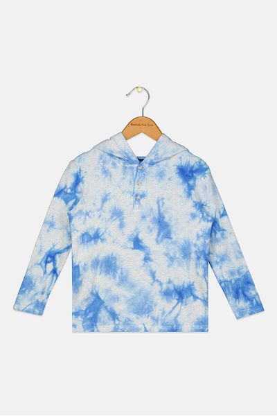 Andy & Evan Kids Boy Tie Dye Long Sleeves Hoodie, Multicolor