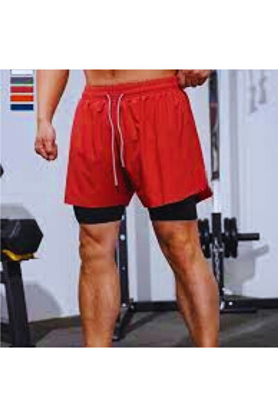 Genel Markalar 2'Sİ 1 ARADA FUTBOLCU-GYM-FİTNESS-ANTRENMAN-KOŞU KISA TAYTLI ŞORT- TAYTLI ŞORT BİRLEŞİK 2'Sİ 1 ARADA