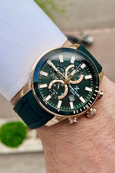 Daniel Klein Kadranı ve Kordonu Yeşil Renk Fonksiyonlu 2 Yıl Garantili Erkek ...