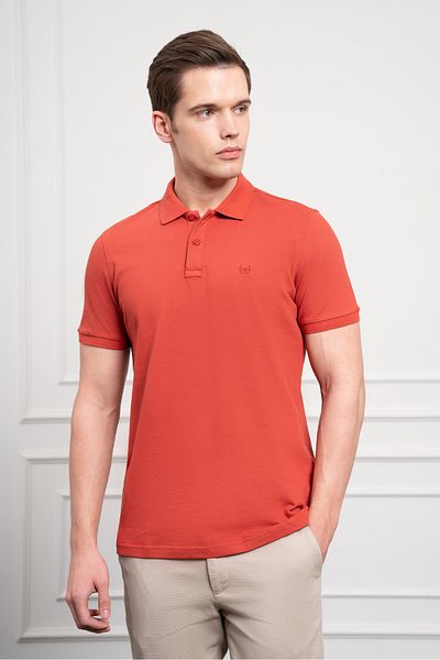 Morven Men's Cinnamon Basic Polo Neck Dynamic Fit T-Shirt
