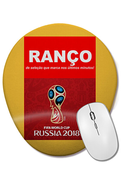 BASKI DÜNYASI لوحة ماوس بيضاوية من Ranço Copa 2018 مع دعم للمعصم