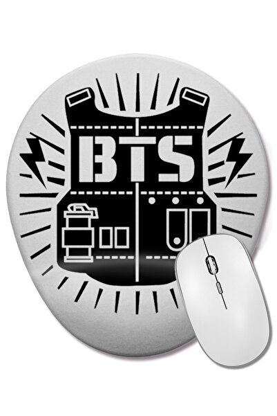 BASKI DÜNYASI Mouse Pad oval cu suport pentru încheietura mâinii cu logo-ul muzicii coreene BTS