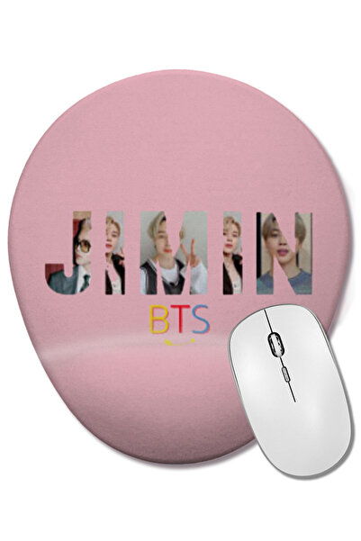 BASKI DÜNYASI Mouse Pad oval cu suport pentru încheietura mâinii Jimin Bts Ar...