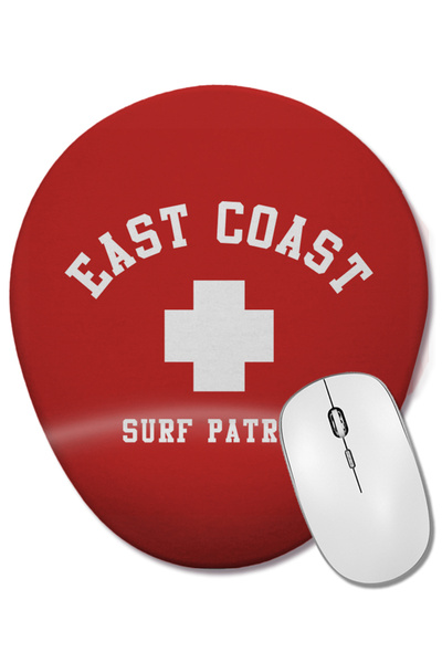 BASKI DÜNYASI Mouse Pad oval East Coast Surf Patrol cu suport pentru încheiet...