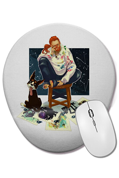 BASKI DÜNYASI Mouse Pad oval Artblock cu suport pentru încheietura mâinii