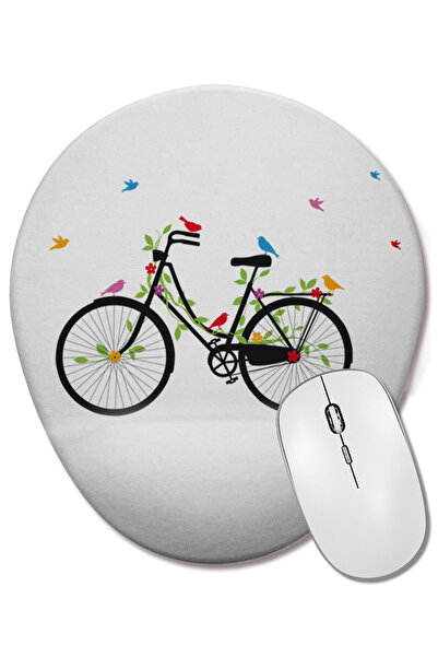 BASKI DÜNYASI Οβάλ ποντίκι ποδηλασίας με σχέδιο πουλιού με στήριγμα καρπού