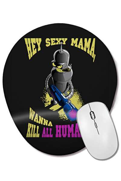 BASKI DÜNYASI Bender Wanna Kill All Humans Mouse Pad oval cu suport pentru în...