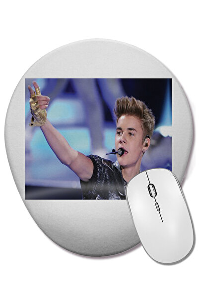 BASKI DÜNYASI Овална подложка за мишка с опора за китката на Джъстин Бийбър