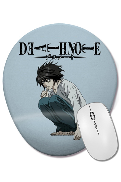 BASKI DÜNYASI Death Note L 03 Mouse Pad oval cu suport pentru încheietura mâinii