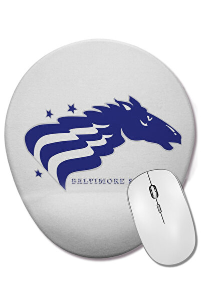 BASKI DÜNYASI Mouse Pad oval cu suport pentru încheietura mâinii, Balitmore S...