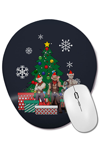 BASKI DÜNYASI Mouse Pad oval Biker Mice From Mars Around The Christmas Tree c...