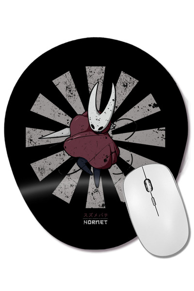 BASKI DÜNYASI Hornet Retro Japanese Hollow Knight Bilek Destekli Oval Mouse Pad