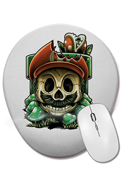 BASKI DÜNYASI Mouse Pad oval Mario 04 cu suport pentru încheietura mâinii