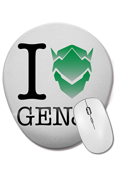 BASKI DÜNYASI Λατρεύω το Genji Overwatch Oval Mouse Pad με στήριγμα καρπού