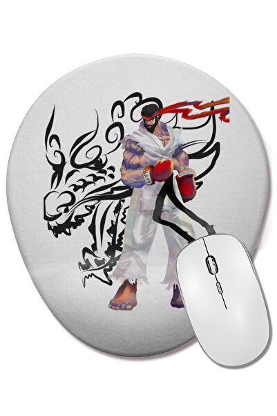BASKI DÜNYASI Mouse Pad oval Streetfighter Ryu cu suport pentru încheietura m...