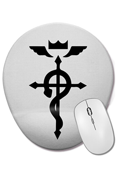 BASKI DÜNYASI Μαύρο οβάλ ποντίκι με υποστήριξη καρπού