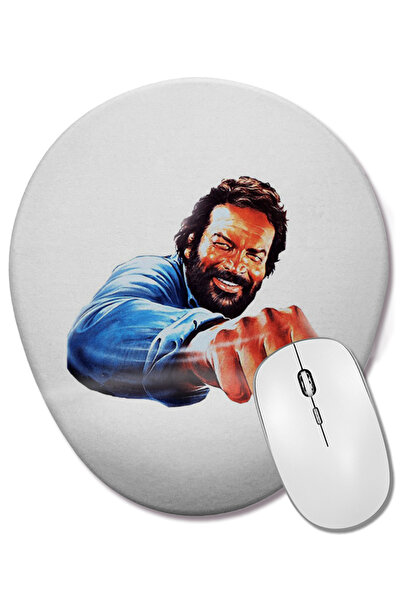 BASKI DÜNYASI Bud Spencer The Legend Mouse Pad oval cu suport pentru încheiet...