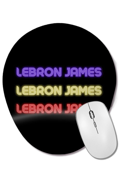 BASKI DÜNYASI LeBron James - Cadouri de baschet, vintage, retro, curcubeu, pentru băieți și tată, mouse pad oval cu suport pentru încheietura mâinii
