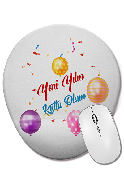 BASKI DÜNYASI Cadou de Anul Nou Concept de Anul Nou Fericit 04 Mouse Pad oval...