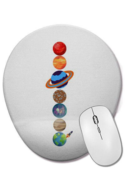 BASKI DÜNYASI Planets Colour Mouse Pad oval cu suport pentru încheietura mâinii