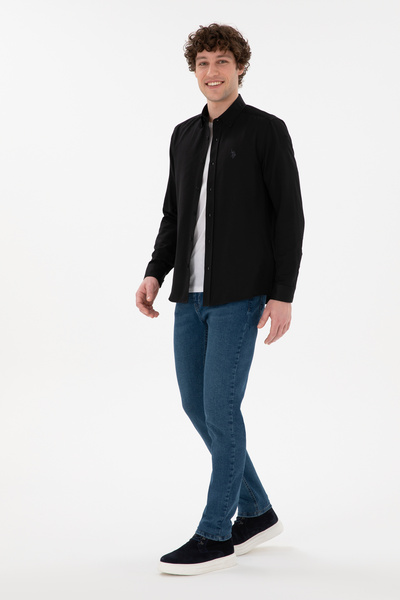 U.S. Polo Assn. Чоловічий чорний з довгим рукавом Basic Сорочка 50296777VR046