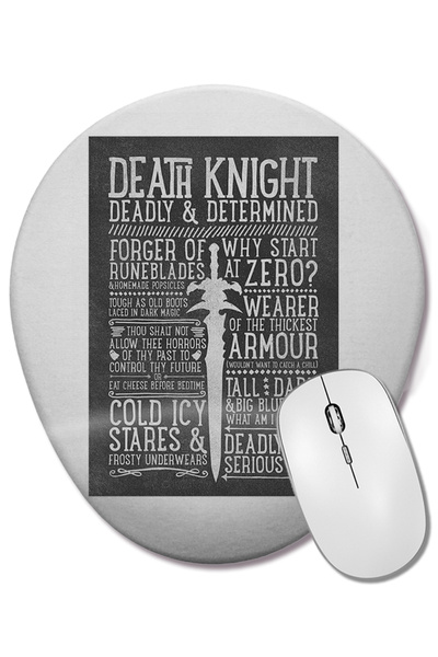 BASKI DÜNYASI Mouse Pad oval Death Knight cu suport pentru încheietura mâinii