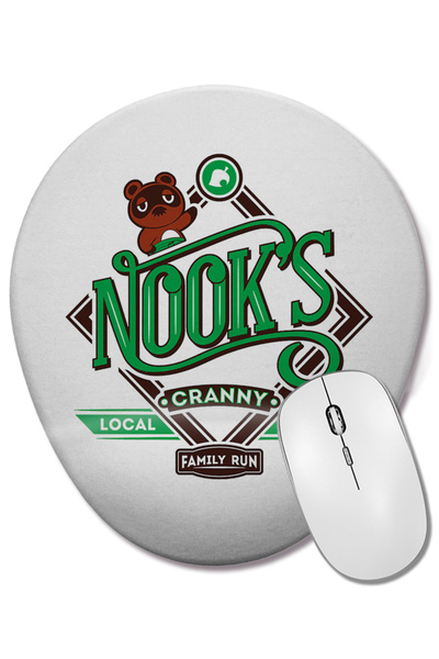BASKI DÜNYASI Mouse Pad oval The Nook's Cranny Animal Crossing cu suport pentru încheietura mâinii