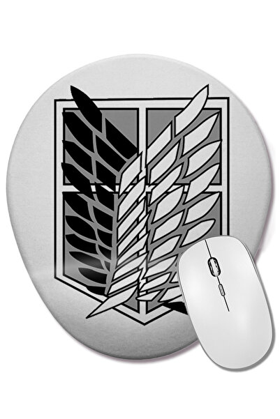 BASKI DÜNYASI Mouse Pad oval Attack On Titan cu suport pentru încheietura mâinii din Legiunea de Explorare Militară Attack On Titan Classic