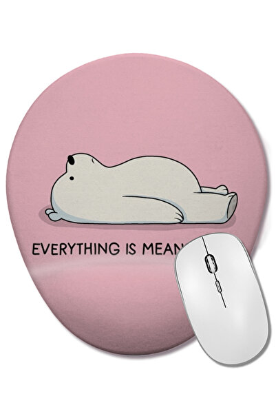 BASKI DÜNYASI We Bare Bears Ice Bear 01 Mouse Pad oval cu suport pentru înche...