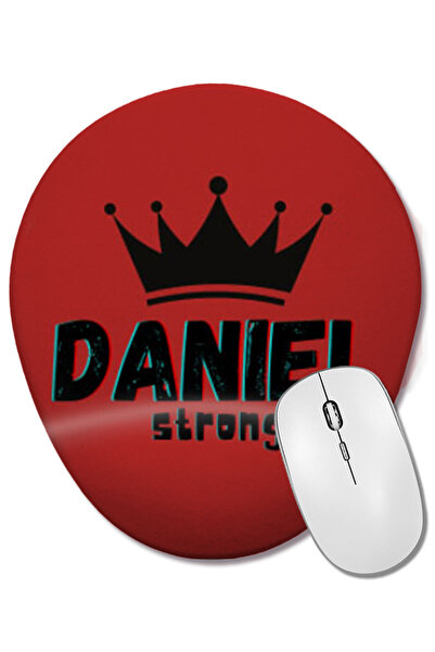 BASKI DÜNYASI Numele Danielului, cadou personalizat cu design personalizat, cadou pentru bebeluș pentru el, mouse pad oval cu suport pentru încheietura mâinii
