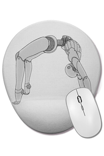BASKI DÜNYASI Robots İbend Mouse Pad oval cu suport pentru încheietura mâinii