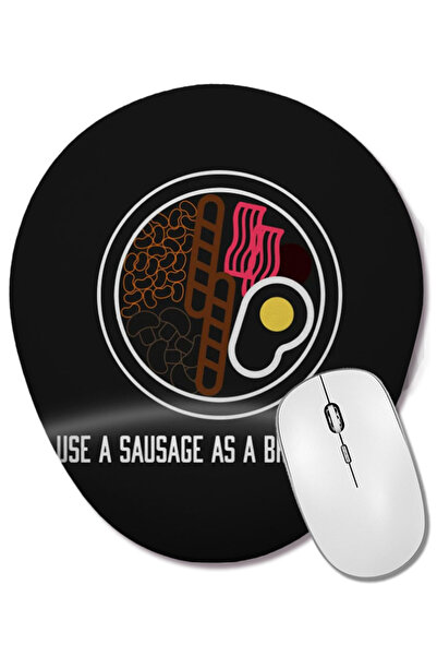 BASKI DÜNYASI Alan Partridge folosește o cârnațiță ca paravant, mouse pad oval cu suport pentru încheietura mâinii