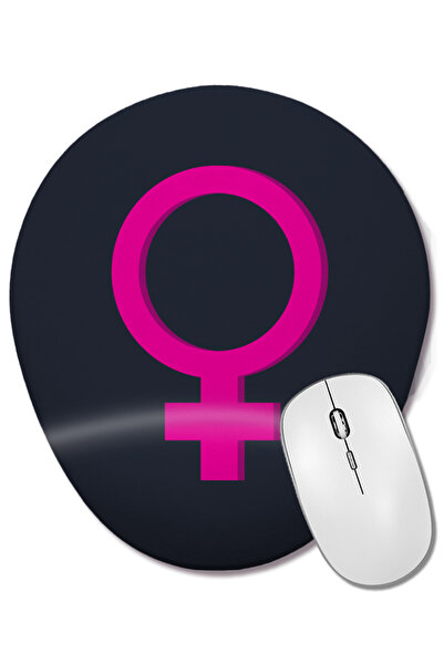 BASKI DÜNYASI Mouse Pad oval cu suport pentru încheietura mâinii, simbol feminin