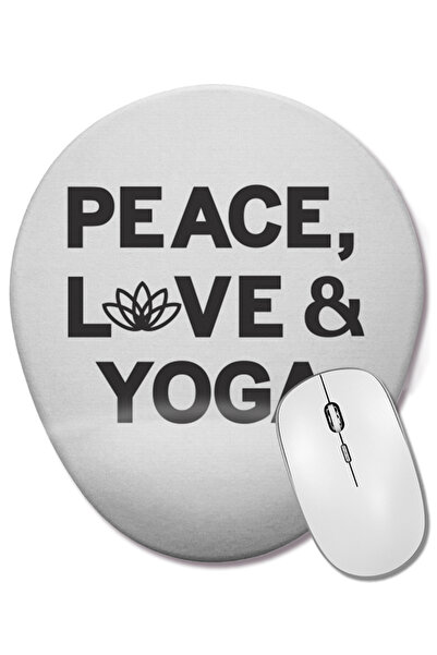 BASKI DÜNYASI Οβάλ ποντίκι με υποστήριξη καρπού Peace Love & Yoga