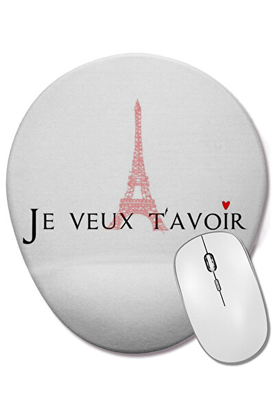 BASKI DÜNYASI Mouse Pad oval cu suport pentru încheietura mâinii Je Veux t'Avoir