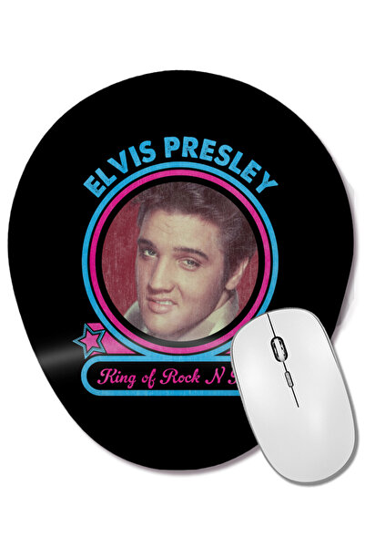 BASKI DÜNYASI Mouse Pad oval Elvis Presley King Of Rock N Roll cu suport pent...