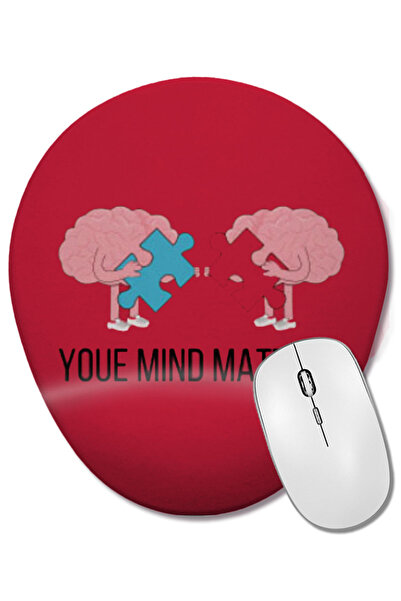 BASKI DÜNYASI YOUE MIND MATTERS Mouse Pad oval cu suport pentru încheietura mâinii