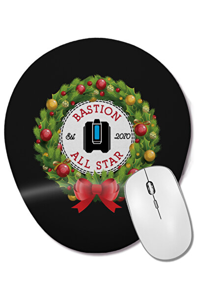 BASKI DÜNYASI Christmas All Star Overwatch Bastion Wreath Mouse Pad oval cu s...