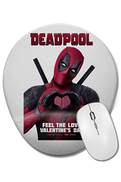 BASKI DÜNYASI Deadpool 01 Mouse Pad oval cu suport pentru încheietura mâinii